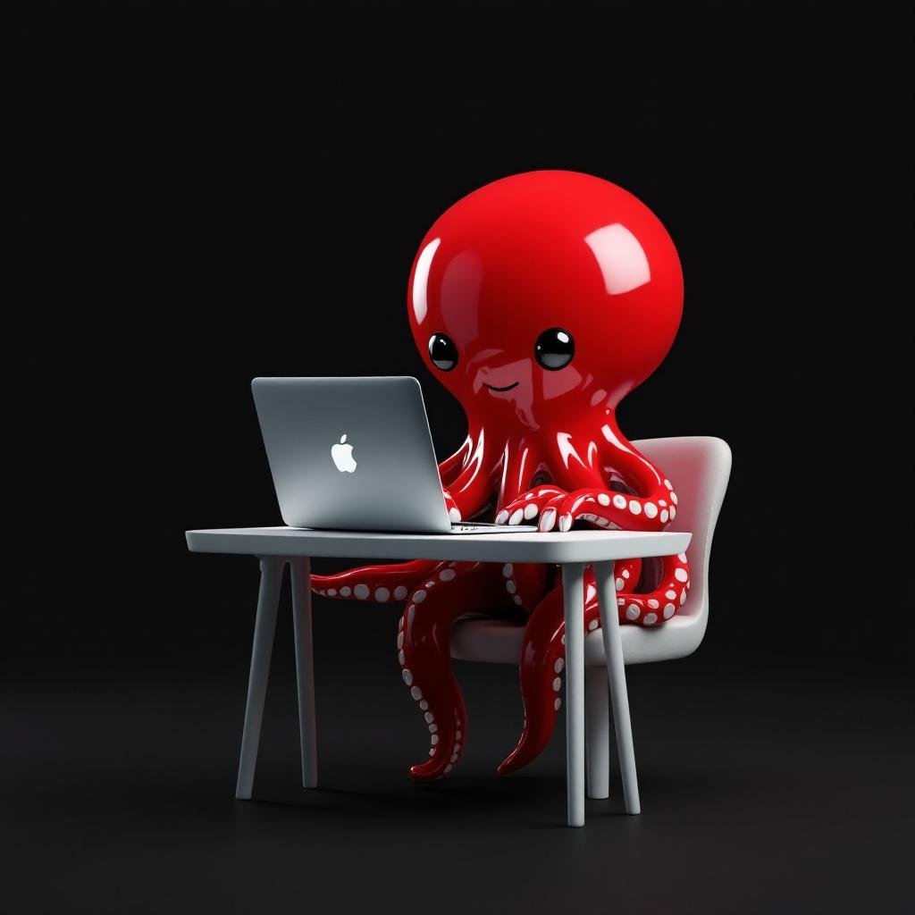 Il Polpo agente AI che lavora su un MacBook — automazione AI dedicata